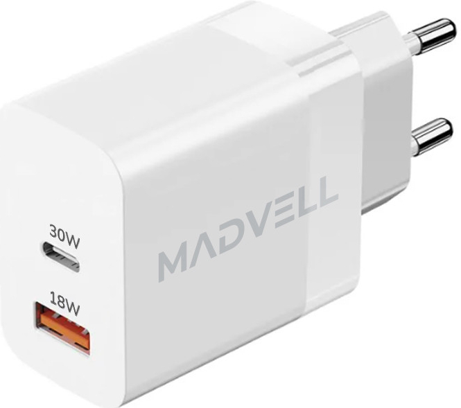 Madvell USB-C/A 30W bílá