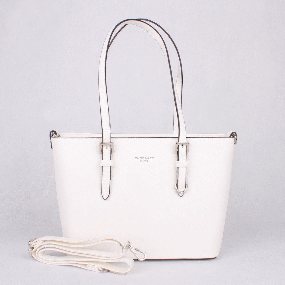 Flora & Co Bílá elegantní pevná kabelka na rameno F9179