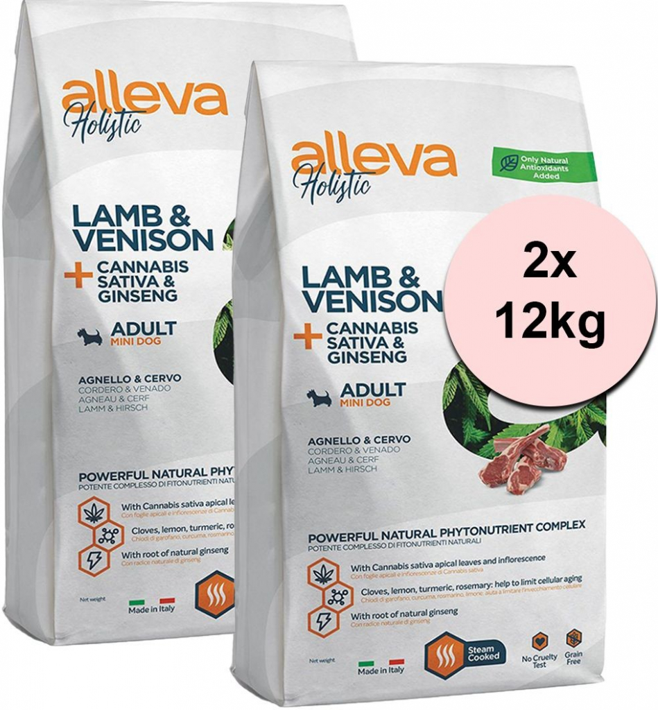 Alleva Holistic Adult Mini Lamb and Venison 2 x 12 kg