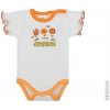 Kojenecké body Prince Oliver SCAMP - krátký rukáv volánek - oranž kytky - vel. 62 Kojenecké body Prince Oliver SCAMP - krátký rukáv volánek - oranž kytky - vel. 62
