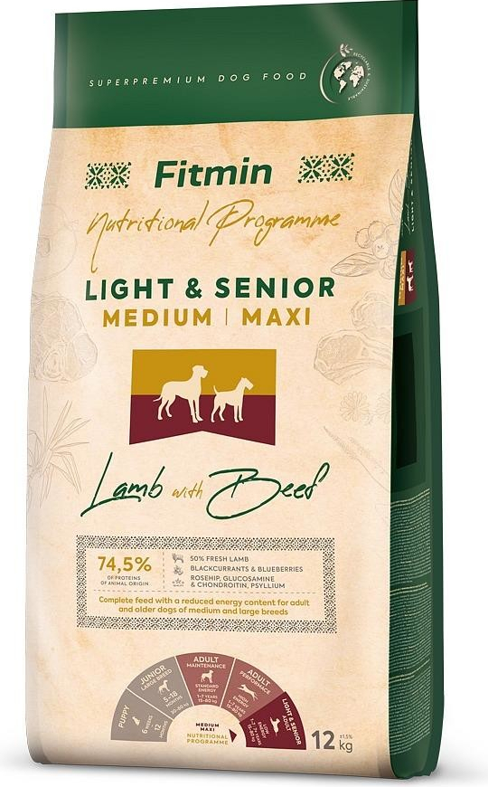 Fitmin Medium Maxi Light Senior Lamb&Beef 2 x 12 kg