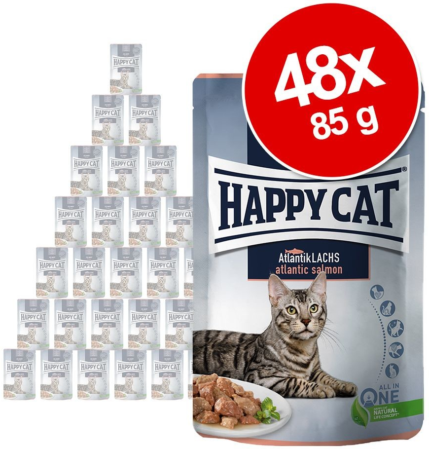 Happy Cat Pouch Meat in Sauce pstruh 48 x 85 g