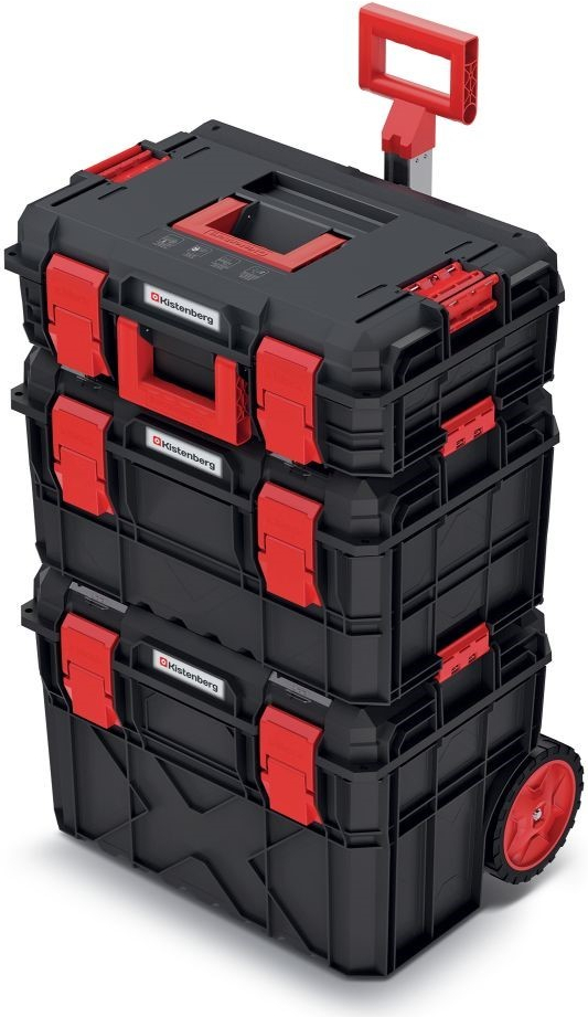 Prosperplast Sada kufrů na nářadí Xeblocck Pro 54,6 x 38 x 87 cm černočervená 3 ks KXBS604095-S411