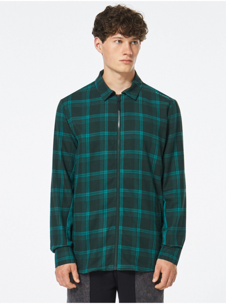 Oakley pánská lehká kostkovaná košilová bunda zelená