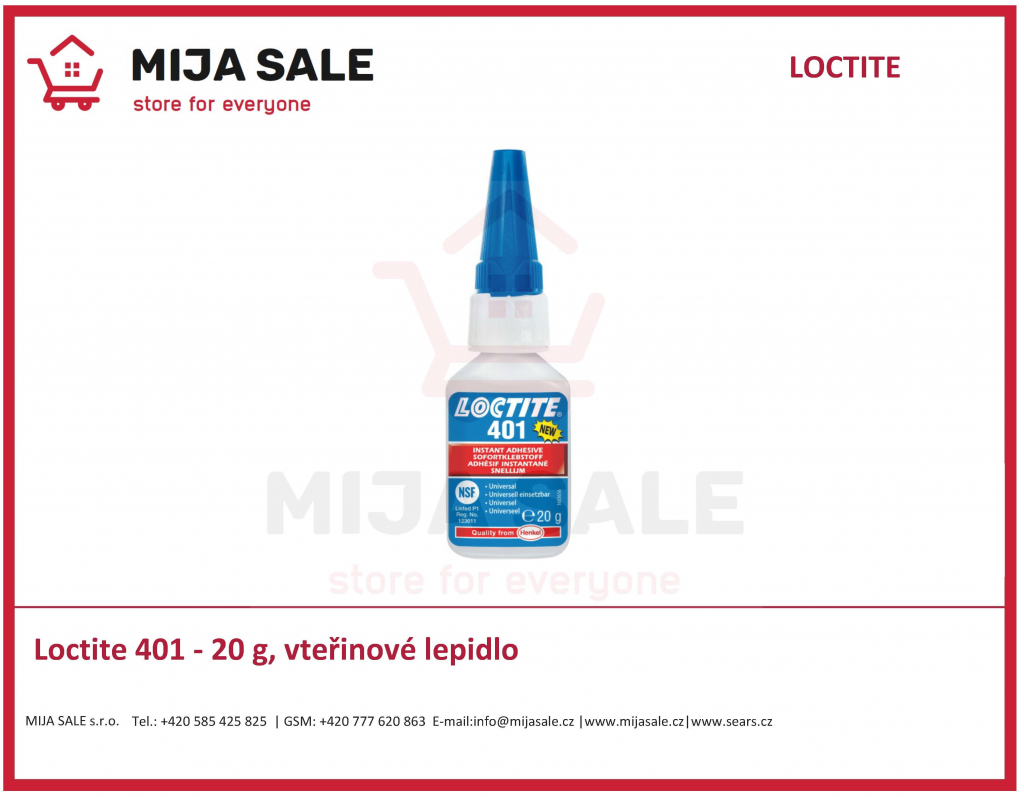 LOCTITE 401 vteřinové lepidlo 20g