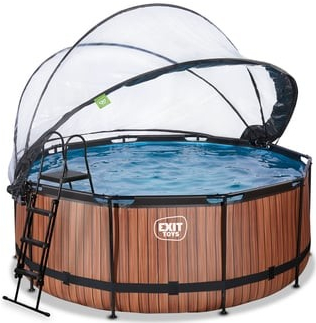 EXIT Bazén Wood s krytem a filtračním čerpadlem Sand 360x122cm
