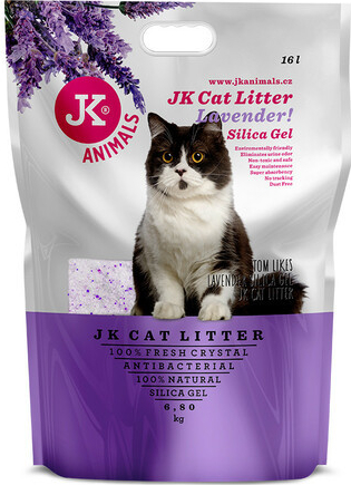 JK Animals Litter Silica gel lavender kočkolit 6,8 kg/16 l