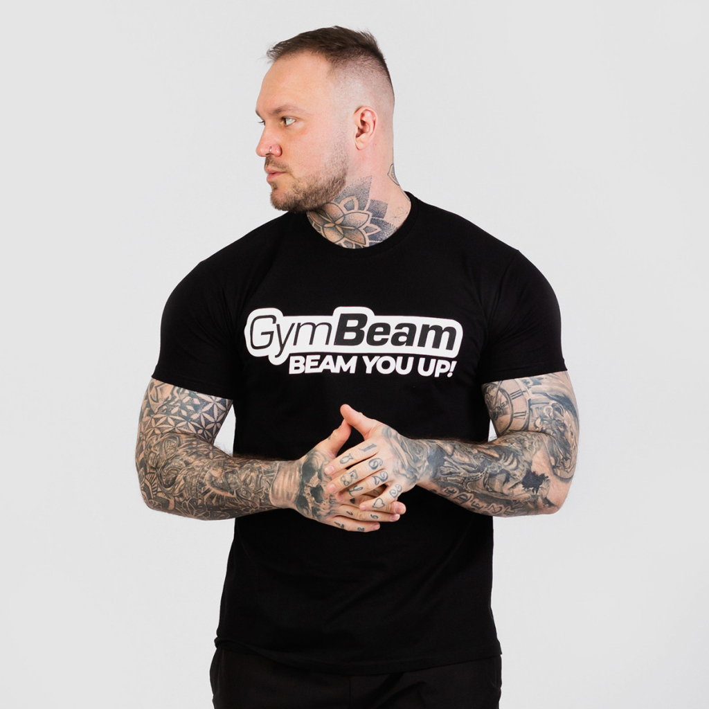 GymBeam tričko Beam Black černá