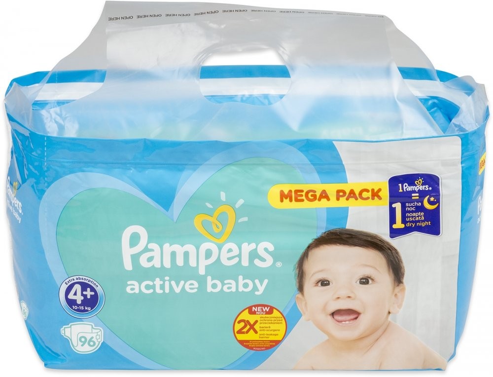 Pampers Active Baby 4+ 96 ks