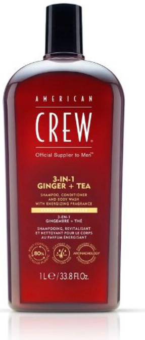 American Crew 3-in-1 Ginger + Tea šampon kondicionér a sprchový gel 450 ml