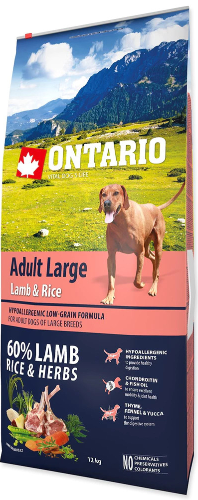 Ontario Adult Large Lamb & Rice 12 kg