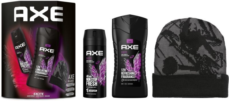 Axe Excite deospray 250 ml + sprchový gel 150 ml + čepice dárková sada