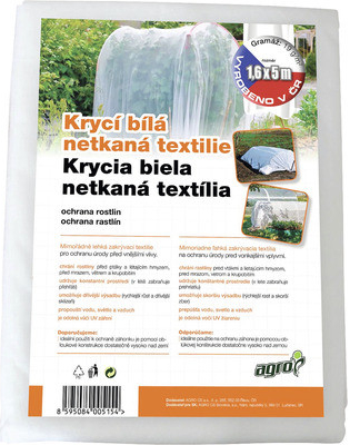 Netkaná textilie krycí Agro 1,6 x 5 m 19g/m² bílá