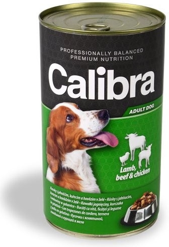 Calibra Dog Adult Lamb Beef Chicken in jelly 1240 g