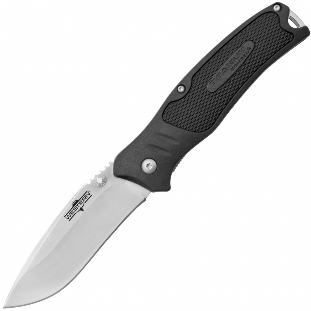 Camillus Western Blacktrax Folding Knife, TPR Handles