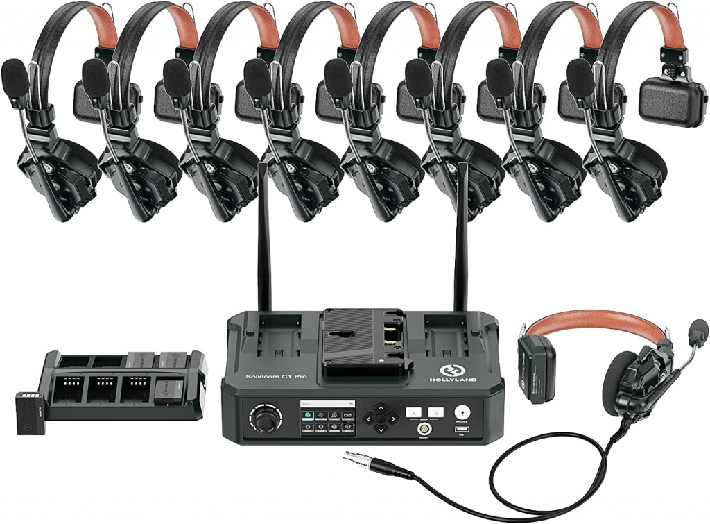 Hollyland Solidcom C1 Pro Hub - 8S Wireless Intercom System with HUB & 9 Headsets