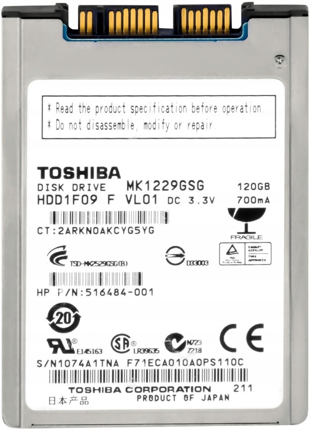 Toshiba 120GB micro SATA 1,8\