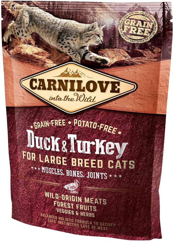 Carnilove Duck & Turkey for Large Breed Cats Muscles Bones Joints 400 g