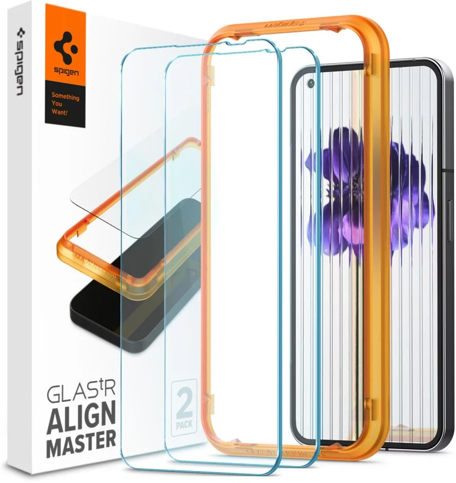 Pouzdro Spigen GLAS.tR Slim AlignMaster Nothing Phone 1 Clear [2 PACK]