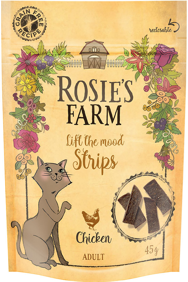 Rosie\'s Farm Snack Strips kuřecí 3 x 45 g