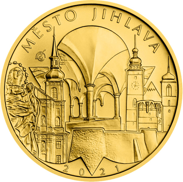 Česká mincovna Zlatá mince 5000 Kč Město Jihlava 2021 Standard 1/2 oz