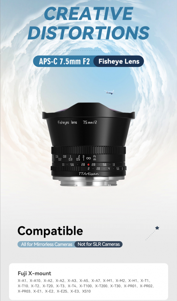 TTArtisan 7,5mm f/2 Fisheyes APS-C Nikon Z-mount