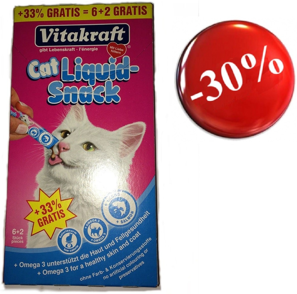 Vitakraft Cat Liquid snack losos omega 3 6 x 15 g