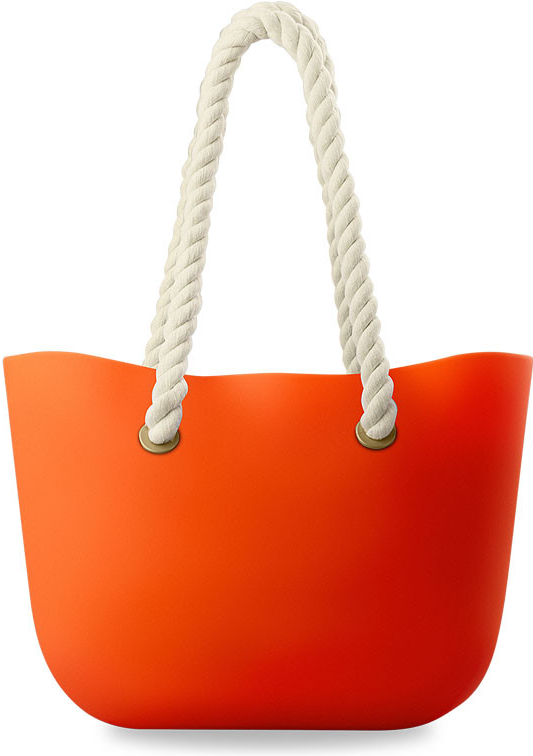 Lehká silikonová kabelka ideálí na pláž nákupy shopper bag mavě oranžová