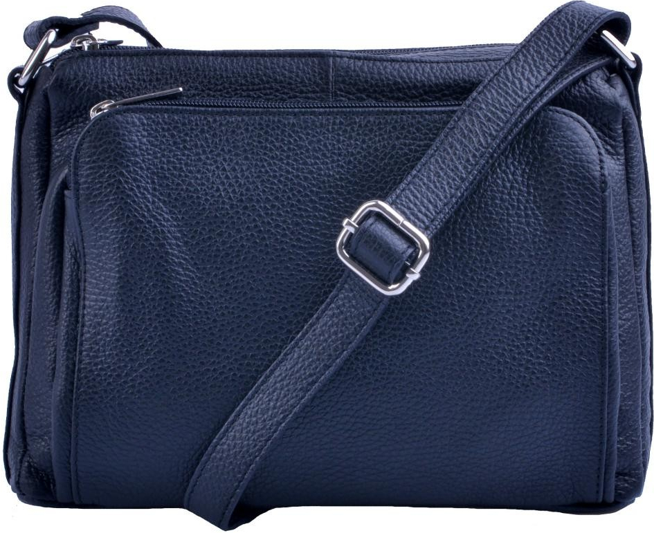 Maxfly kožená crossbody kabelka 5542 modrá