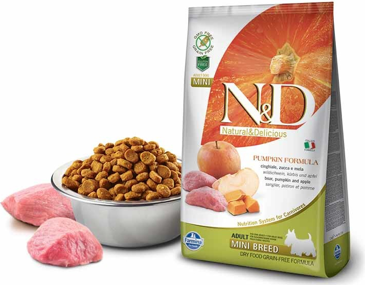 N&D Pumpkin Dog Adult Mini Grain Free Boar & Apple 14 kg