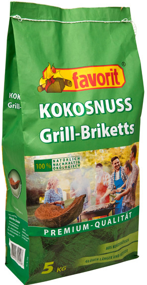 FAVORIT grilovací brikety kokosové 5 kg