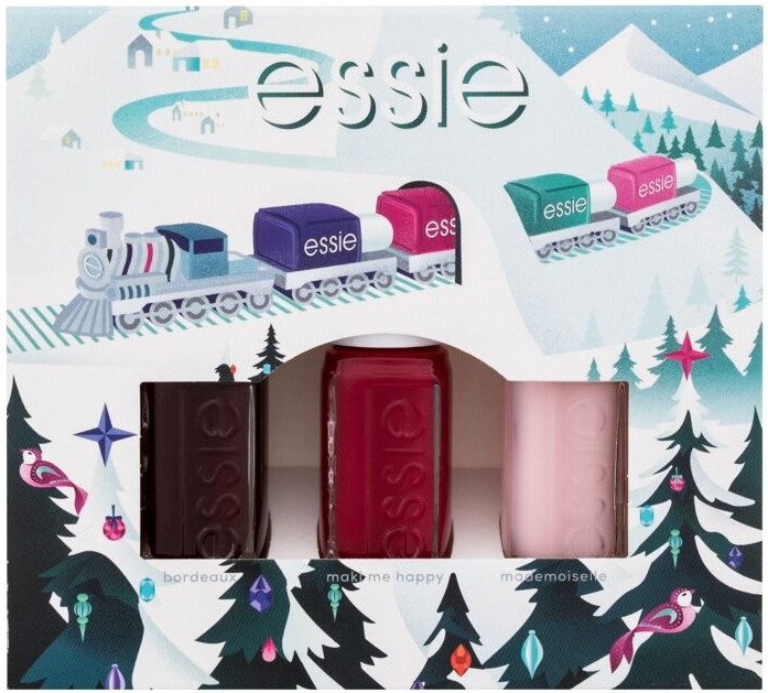 Essie Sada laků na nehty Vánoční minitriopack 3 x 5 ml dárková sada