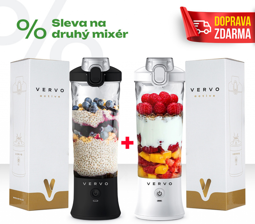 Vervo Active Active 1 Černá Active 2 Bílá 2x Přenosný mixér