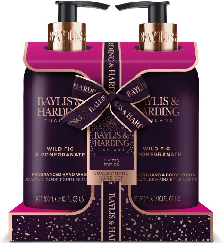 Baylis & Harding Fík a Granátové jablko tekuté mýdlo dávkovač 300 ml + mléko na ruce a tělo 300 ml dárková sada