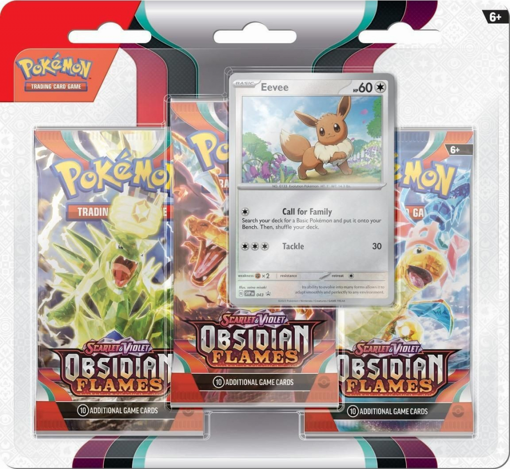 Pokémon TCG Obsidian Flames 3 Pack Blister Booster - Eevee