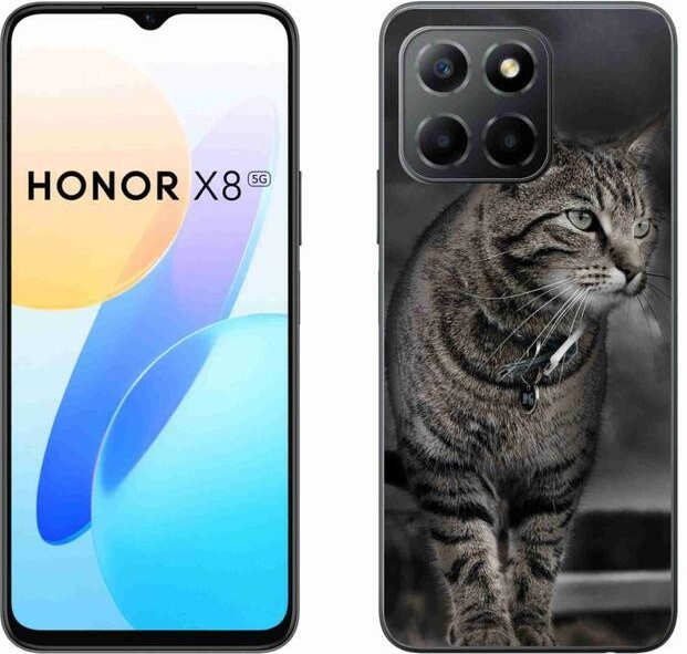 Pouzdro mmCase Gelové Honor X8 5G/Honor 70 Lite 5G - kočka