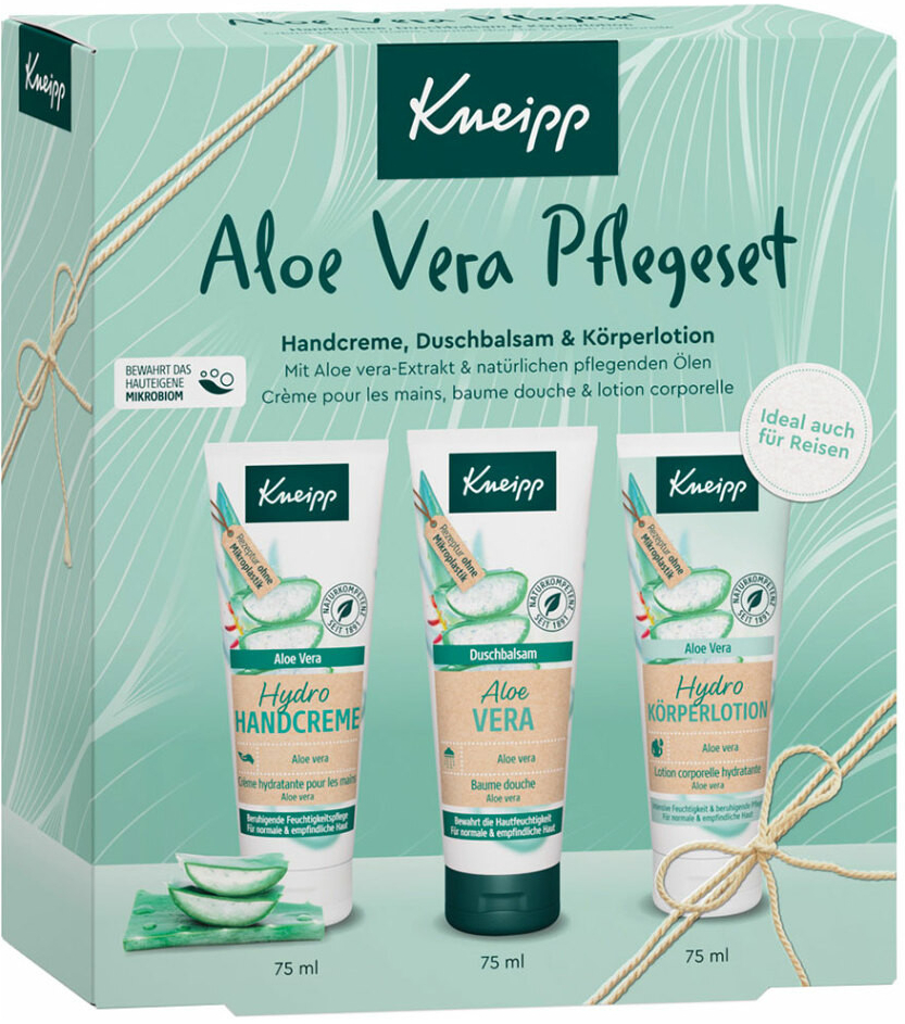 Kneipp Aloe Vera sprchový gel 75 ml + tělové mléko 75 ml + krém na ruce 75 ml dárková sada