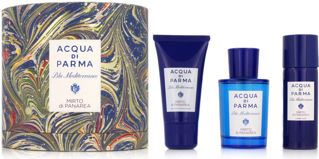 Acqua di Parma Blue Mediterraneo Mirto Di Panarea EDT 75 ml + sprchový gel 40 ml + tělové mléko 50 ml dárková sada