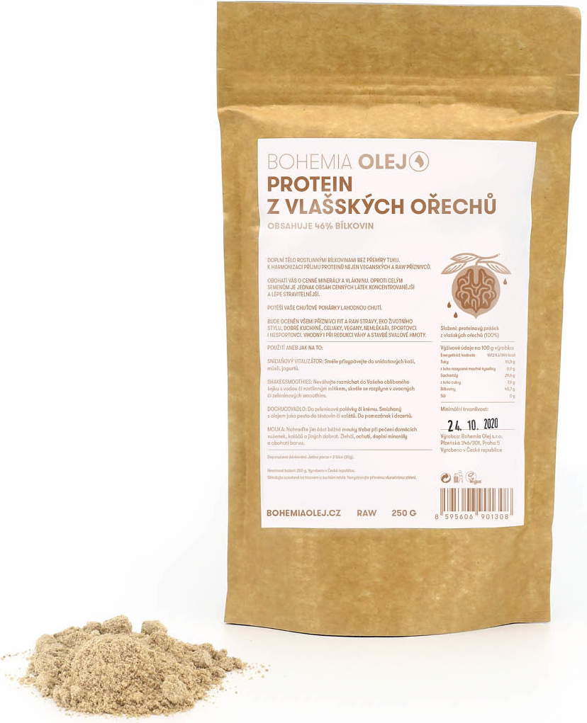 BohemiaOlej Proteinový prášek z vlašských ořechů 250 g