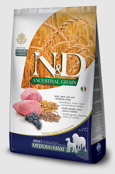 N&D Ancestral Grain DOG Adult M/L Lamb & Blueberry 5 kg