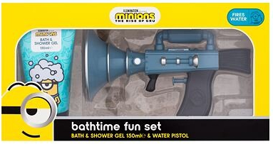 Minions Bathtime Fun Set : sprchový gel 150 ml + vodní pistole pro děti