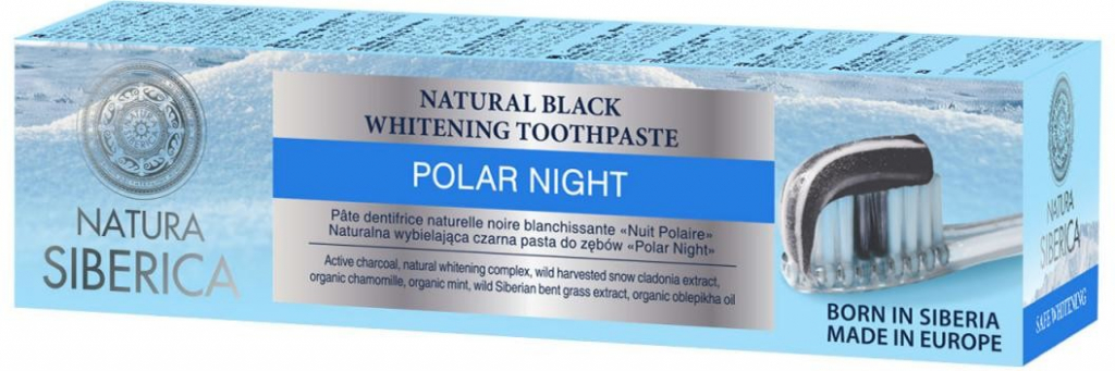 Natura Siberica přírodní černá bělicí zubní pasta polární noc 100 g