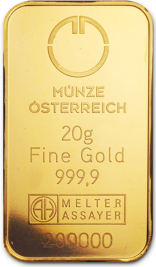 Münze Österreich zlatý slitek 20 g