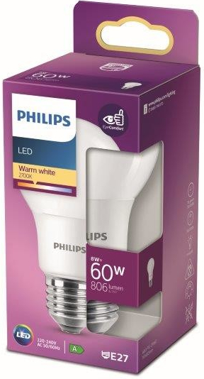 Philips klasik žárovka LED , 8W, E27, teplá bílá