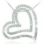 Swarovski Elements - štrasový náhrdelník křištálové srdce (double)