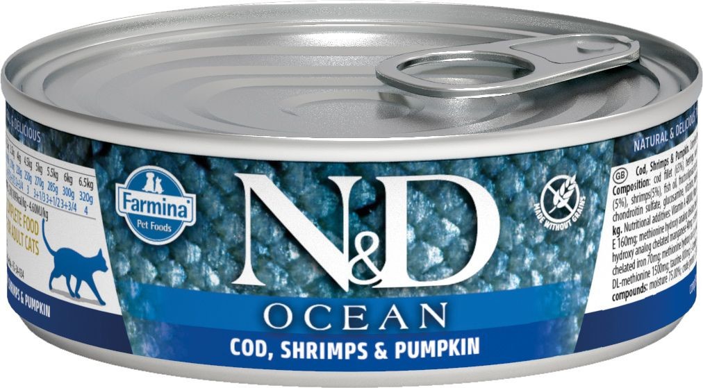 N&D GF Cat Ocean Adult Codfish & Shrimps & Pumpkin 80 g