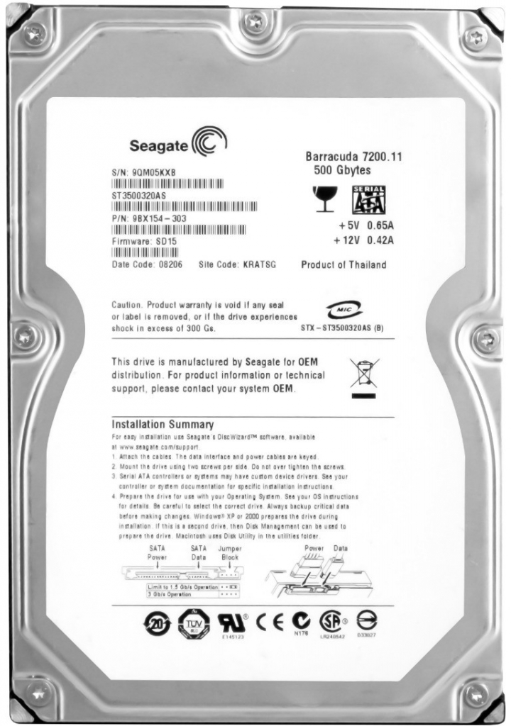 Seagate Barracuda 7200.11 500GB, 3,5\