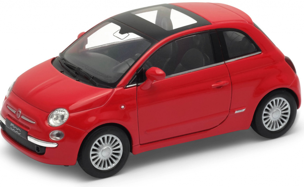Welly Fiat 500 2007 červená 1:34