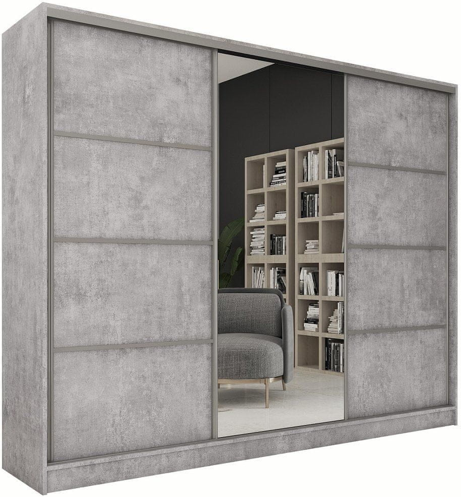 Nejlevnější nábytek Litolaris 250 se zrcadlem beton