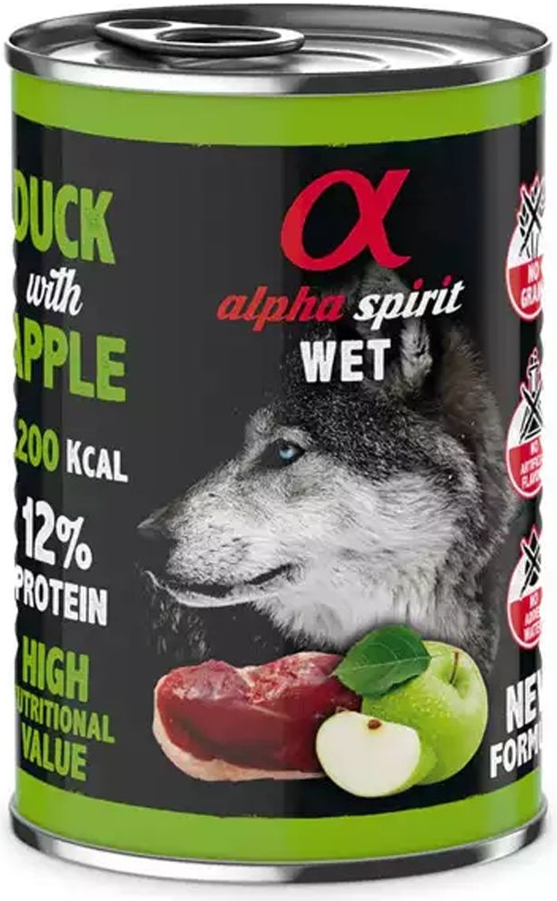 Alpha Spirit Wet Duck & Green Apple 400 g